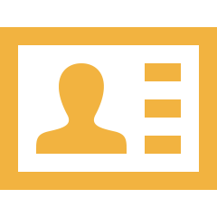 Brand profile icon showing a person and text lines.
