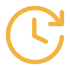 Clock icon with an arrow representing time and speed.