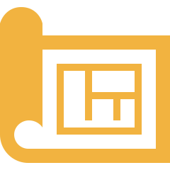 Planning icon showing a layout inside a folder.